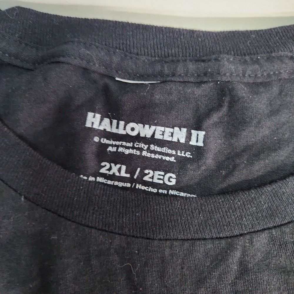 Halloween II Michael Myers Graphic T-Shirt Mens 2XL Black Horror Movie Tee NEW - Picture 2 of 4